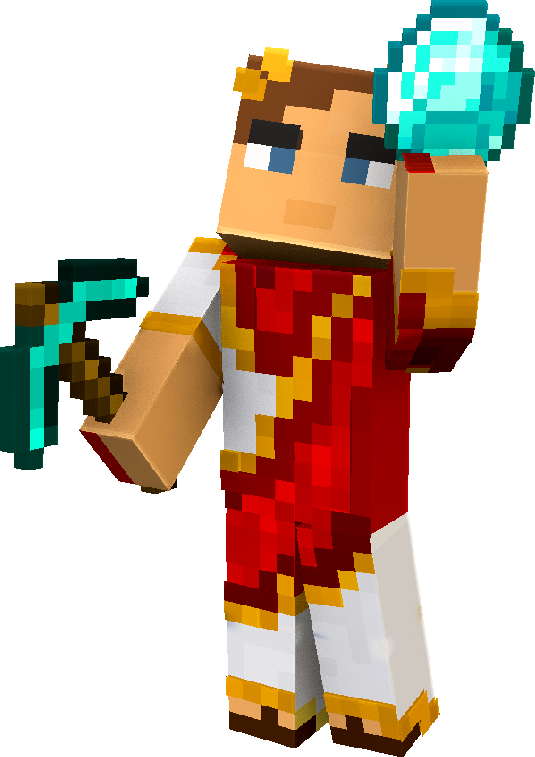 Minecraft Character with Diamond Pickaxe